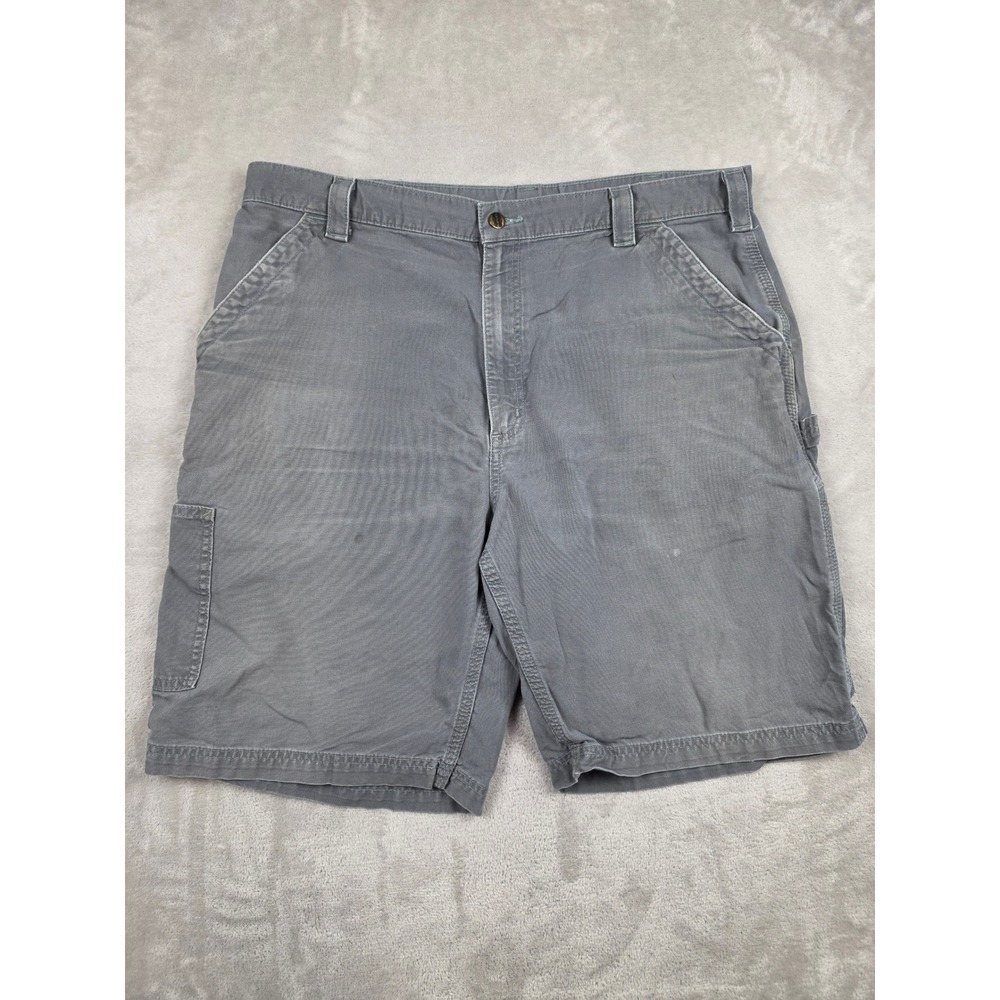 Carhartt Carpenter Shorts Men 40 Fit 39 Gray B147 Original Fit Workwear *Stained